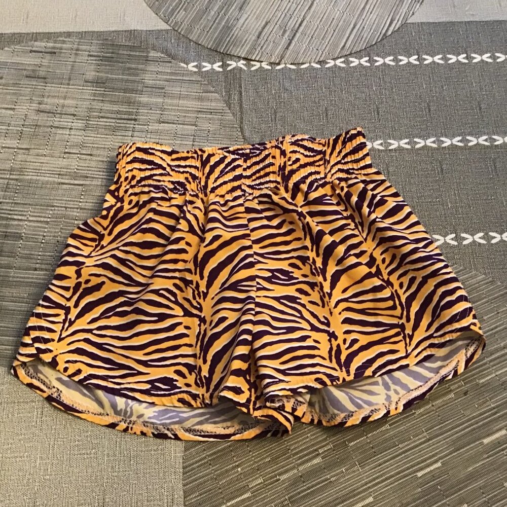 Azarhia Girl's Tiger Butterfly Flowy Shorts--Excellent Shape, YL/12